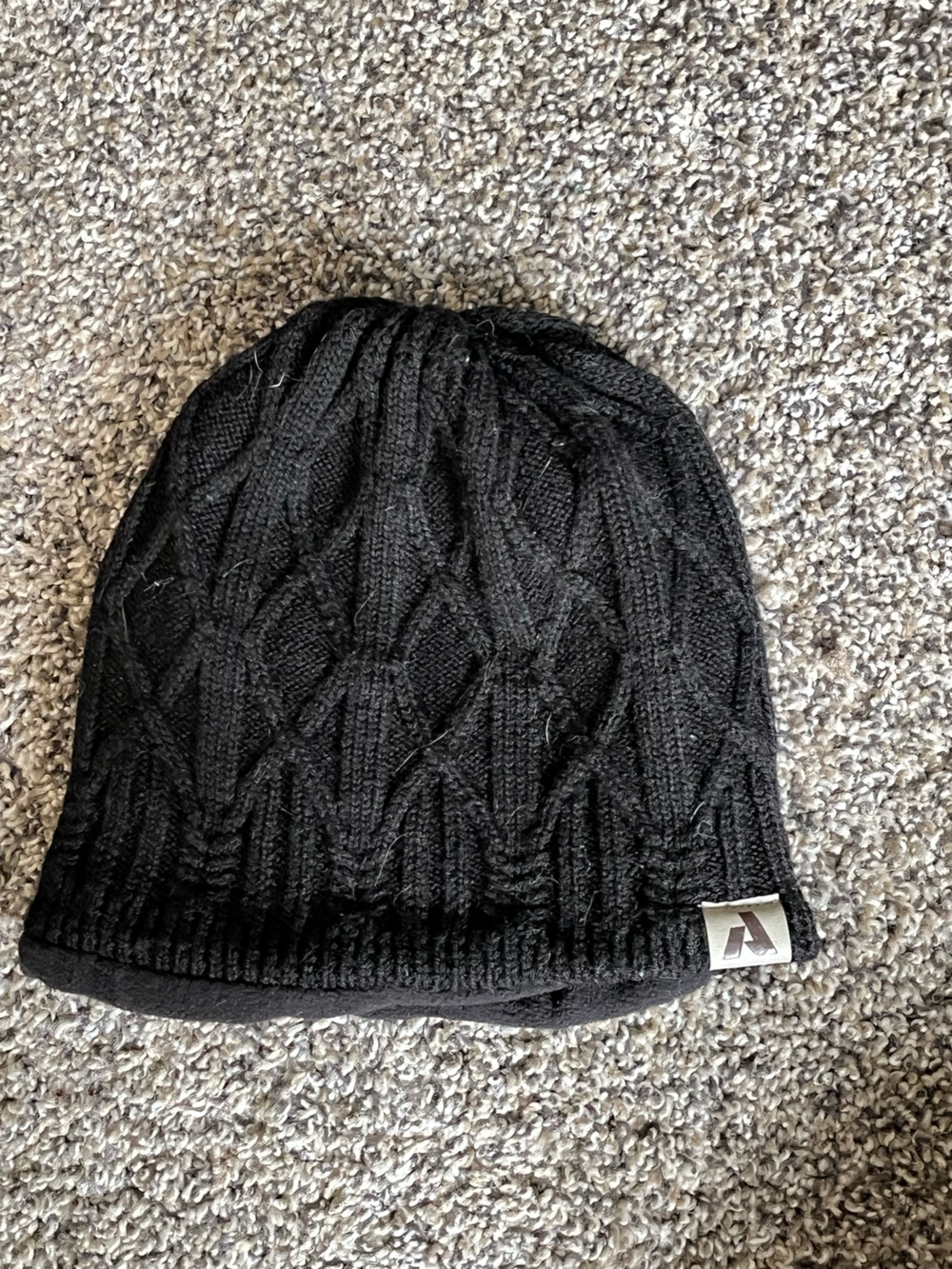 Black Cable Knit Beanie
